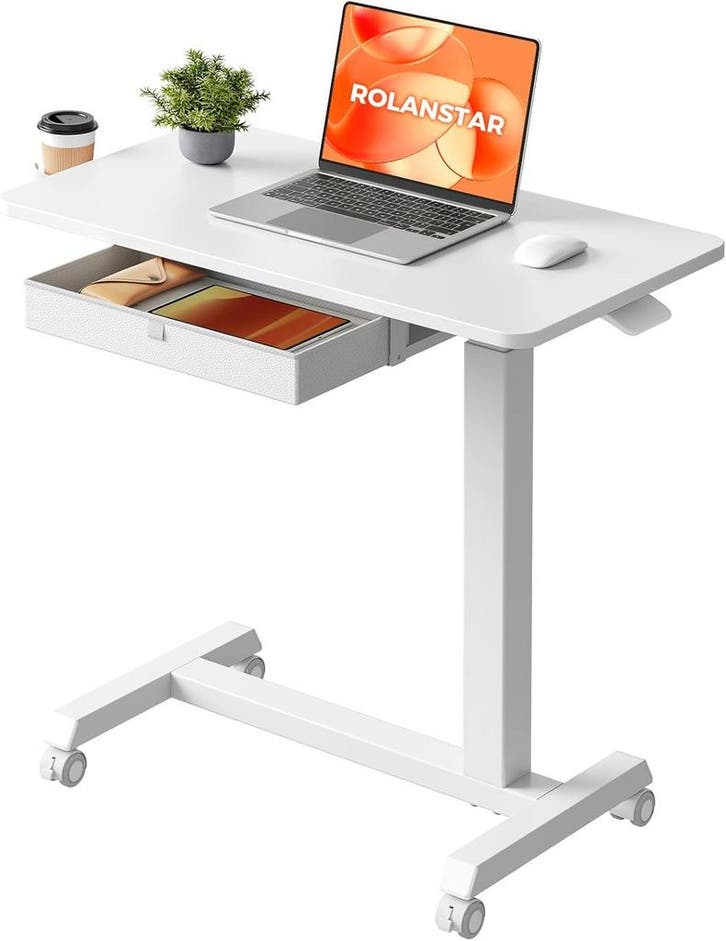Laptoptafel - Bijzettafel - Verstelbaar - Wit - Rolanstar, Huis en Inrichting, Tafels | Sidetables, Nieuw, Verzenden