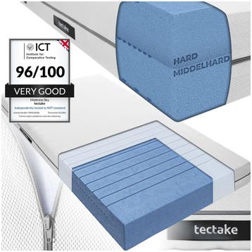 Matras Sky, 2in1 hardheden, 3D-mesh - 90 x 190 cm, Maison & Meubles, Verzenden