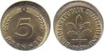 Duitsland Fehlpraegung 5 Pfennig 1950 F dezentriert gepra..., Postzegels en Munten, Verzenden, België