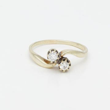 Bague - 14 carats Or jaune Diamant (Naturelle), Nieuw