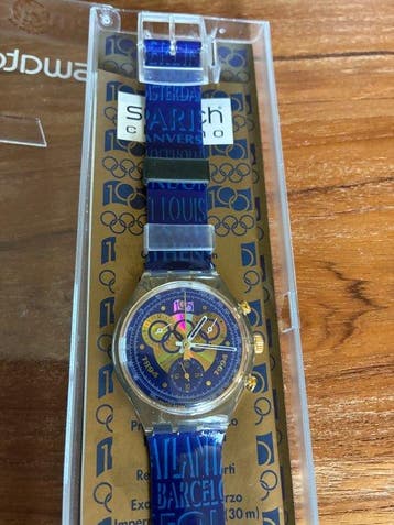 Olympische Spelen - Swatch-horloge met chronograaf: 100 jaar, Nieuw