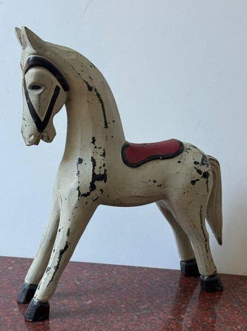 sculptuur, Decorative horse figure - 31 cm - Hout, Antiek en Kunst