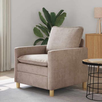 vidaXL bank / zetel Beige 76 x 81 x 87,5 cm Polyester, Verzenden, Nieuw