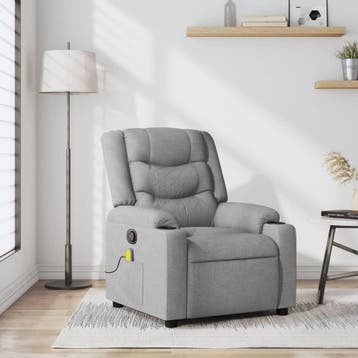 vidaXL Massagestoel Lichtgrijze Stof, Verzenden, Nieuw