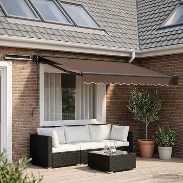 vidaXL Elektrisch Uitschuifbare Zonneluifel Taupe 3,5 x 2 m, Verzenden