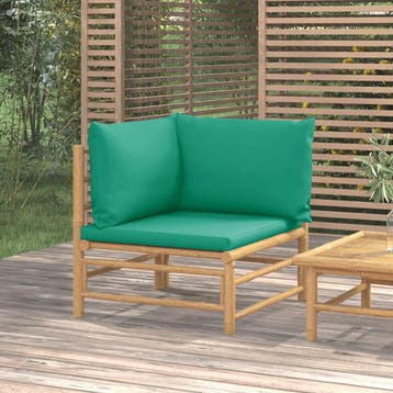 vidaXL Tuinhoekbank met kussens bamboe groen, Verzenden, Nieuw