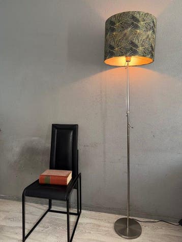 Van de Heg - Staande lamp - Chroom, Fluweel, roestvrij staal, Nieuw