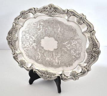 Falstaff - Plateau - 34,5 cm × 26,5 cm. - Plaqué(e) argent, Antiquités & Art