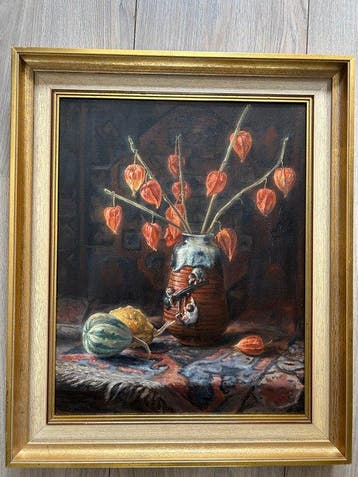 Pieter Moleveld (1919-1976) - Lampionnetjes in de vaas