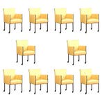 Set van 10 Leren eetkamerstoelen More - Toledo Dessert, Ophalen of Verzenden, Nieuw, Leer, Eén