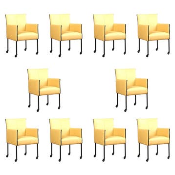 Set van 10 Leren eetkamerstoelen More - Toledo Dessert, Ophalen of Verzenden