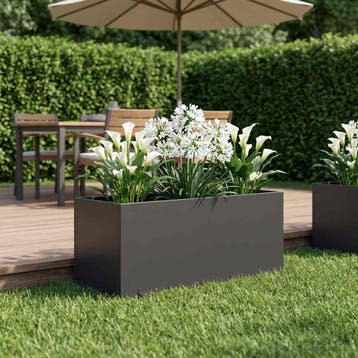 vidaXL Plantenbak Zwart 80 x 40 x 40 cm Koudgewalst staal, Tuin en Terras, Bloempotten, Verzenden, Nieuw