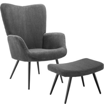 tectake Fauteuil Hygge gestoffeerd, ergonomisch, draagkracht, Verzenden, Nieuw