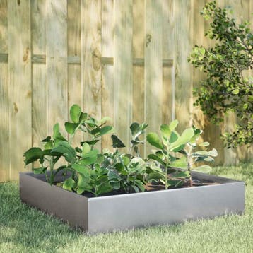 vidaXL Plantenbak verhoogd 100x100x33,5 cm gegalvaniseerd, Verzenden, Nieuw
