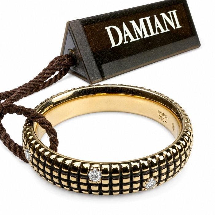Damiani - Ring - 18 karaat Geel goud - 0.07ct. tw. Diamant, Bijoux, Sacs & Beauté, Bagues