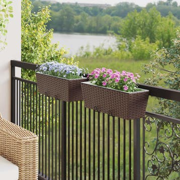 vidaXL Balkon 2 st Bruin 50 x 17 x 17 cm Metaal, Verzenden