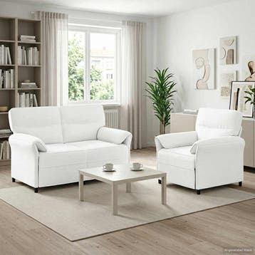 vidaXL bank / zetelstel 2 st Wit Stof, Verzenden