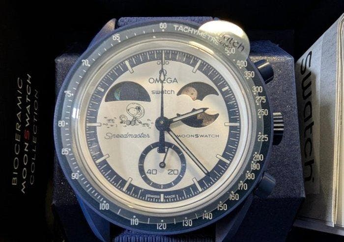 Omega x Swatch - Mission to Earthphase / Moonshine Gold -, Bijoux, Sacs & Beauté, Montres | Hommes