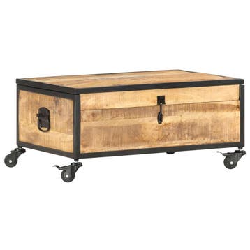 vidaXL Salontafel 70x50x33 cm massief mangohout, Verzenden, Nieuw
