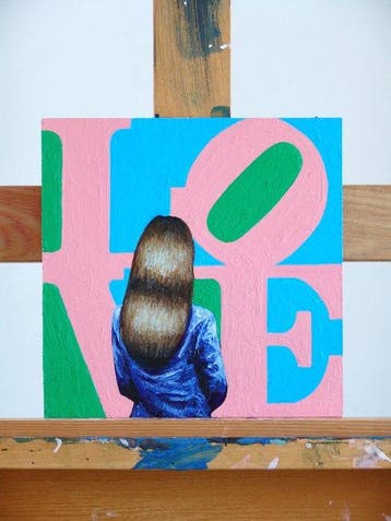 Gerard Boersma (1976) - Love (painting of a woman enjoying a, Antiek en Kunst