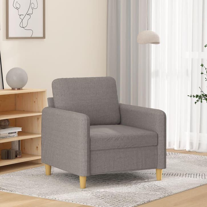 vidaXL Fauteuil 60 cm stof taupe, Huis en Inrichting, Zetels | Zetels, Nieuw, Verzenden