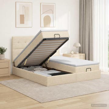 vidaXL Ottoman bed met matras met hoofdeinde 2 st, Verzenden, Nieuw