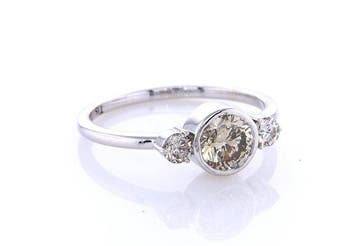 Zonder minimumprijs - Ring - 14 karaat Witgoud - 0.88ct. tw.