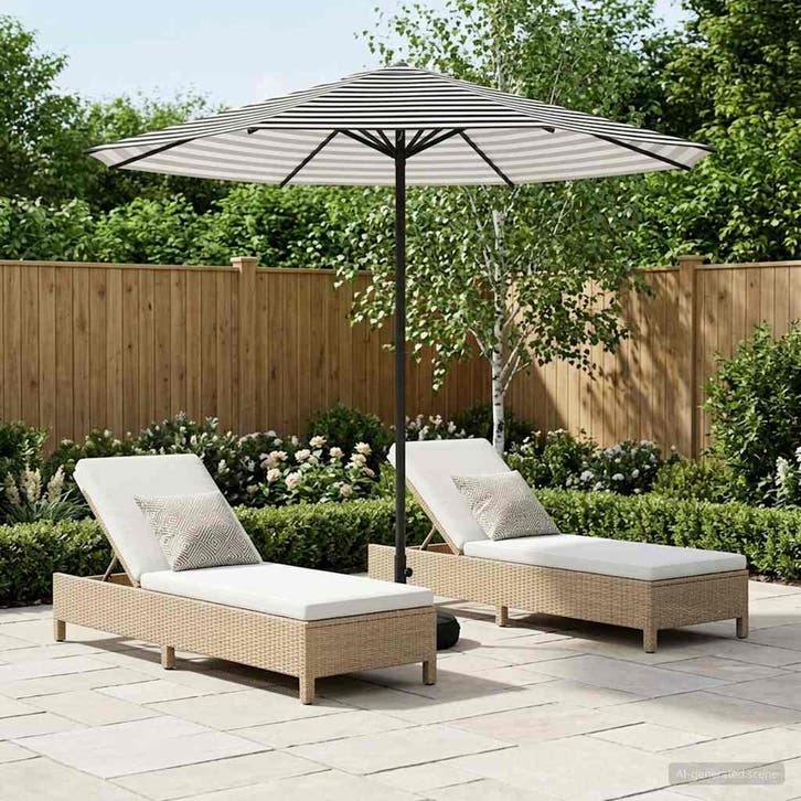 vidaXL Tuinparasol met voet 230 x 230 cm Polyester, Tuin en Terras, Parasols, Nieuw, Verzenden