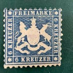 Württemberg 1863 - 6 Kreuzer écu héraldique approuvé Kruger, Postzegels en Munten, Gestempeld