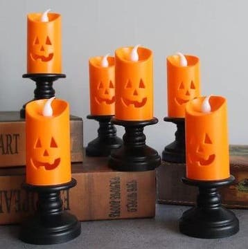 LED Kaars Halloween Oranje flikkerend