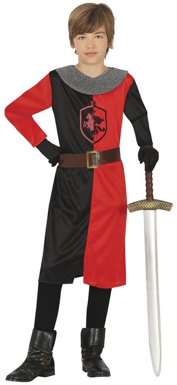 Ridder Kostuum Rood Zwart Jongen, Verzenden, Nieuw