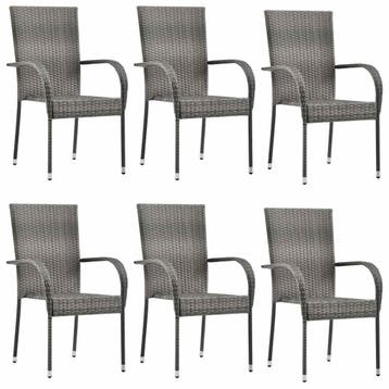 Tuinstoelen (6 st) - Ruimtebesparend en 67% goedkoper dan..., Tuin en Terras, Verzenden, Gebruikt, Rotan, Stapelbaar