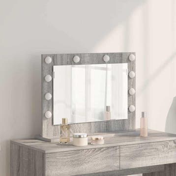 vidaXL Make-up Spiegel Grijs Sonoma 60 x 45 x 18 cm, Verzenden, Nieuw