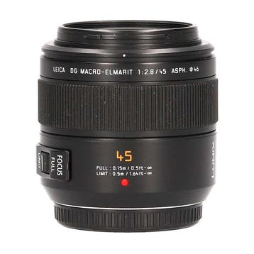Panasonic Leica DG Macro-Elmarit 45mm f/2.8 AS met garantie, Ophalen of Verzenden, Gebruikt