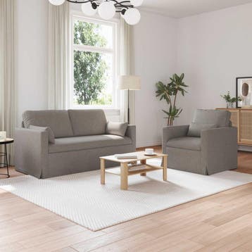 vidaXL bank / zetelstel 2 st Taupe Stof, Huis en Inrichting, Verzenden, Nieuw
