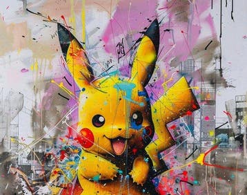 Dine Chanima (XX-XXI) - Pikachu Street Mural, Antiek en Kunst