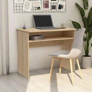vidaXL Bureau 90x50x74 cm bewerkt hout sonoma eikenkleurig, Huis en Inrichting, Verzenden, Nieuw