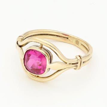 Bague - 18 carats Or jaune - Robijn, Bijoux, Sacs & Beauté