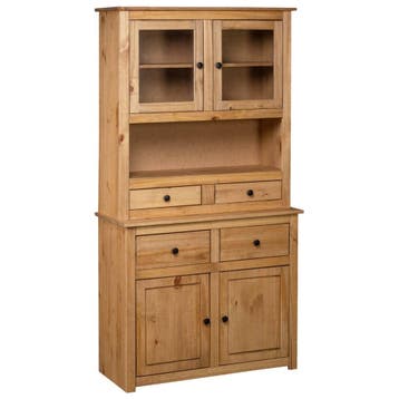vidaXL Hoge kast Panama Range 93x40,5x180 cm massief, Verzenden, Nieuw