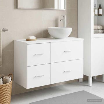 vidaXL Badkamermeubel Set 2 st Wit Bewerkt hout, Verzenden, Nieuw