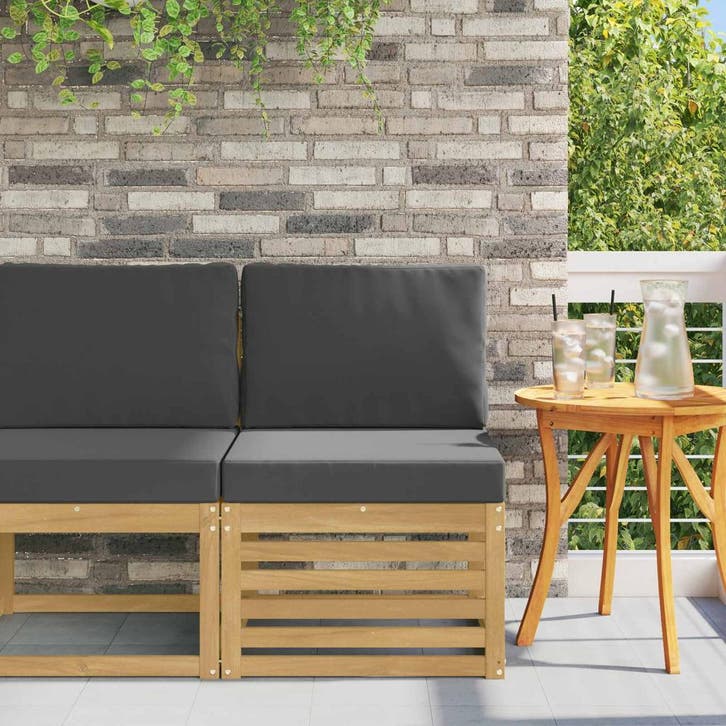 vidaXL Buiten Midden Sofa Massief Acacia Hout Wit, Jardin & Terrasse, Ensembles de jardin, Envoi