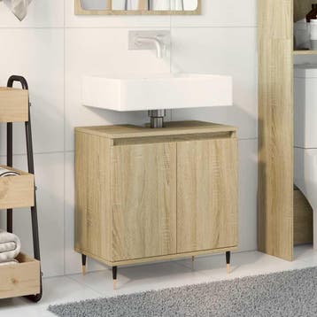 vidaXL Badkamerkast 58x33x60 cm bewerkt hout sonoma, Verzenden, Nieuw