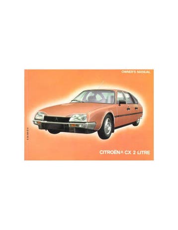 1985 CITROEN CX 2 LITER INSTRUCTIEBOEKJE ENGELS