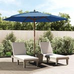 vidaXL Parasol met houten paal 299x240 cm azuurblauw, Tuin en Terras, Verzenden, Nieuw