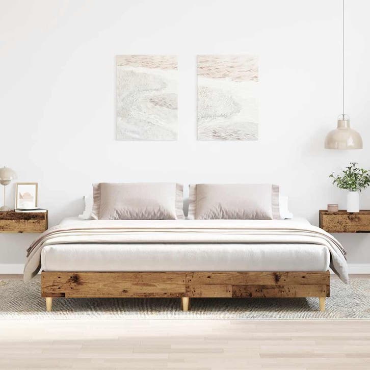 vidaXL Bedframe zonder matras 180x200 cm bewerkt hout oud, Maison & Meubles, Chambre à coucher | Lits, Envoi