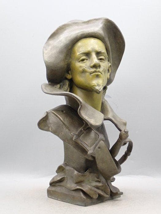 Charles Vital-Cornu (1851-1927) - Buste, Capitaine Fracasse, Antiquités & Art, Antiquités | Céramique & Poterie