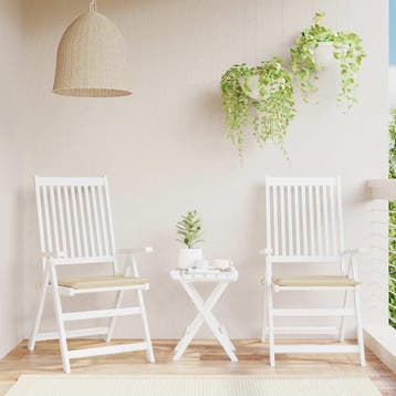 vidaXL Tuinstoelkussens 2 st 40x40x3 cm oxford stof beige, Verzenden, Nieuw