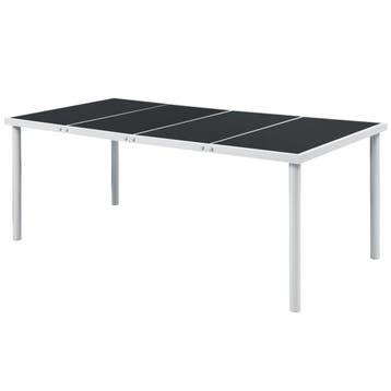 vidaXL Tuintafel 190x90x74 cm staal zwart, Verzenden, Nieuw