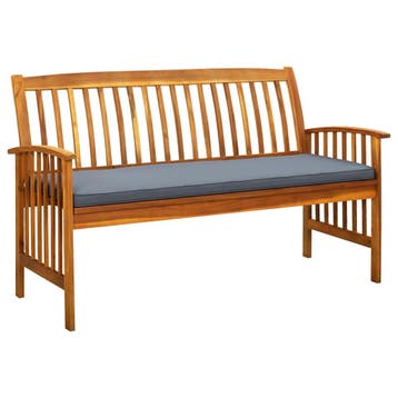 vidaXL Tuinbank met kussen 147 cm massief acaciahout, Verzenden, Nieuw