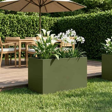 vidaXL Plantenbak Olijfgroen 60 x 40 x 40 cm Koudgewalst, Verzenden, Nieuw